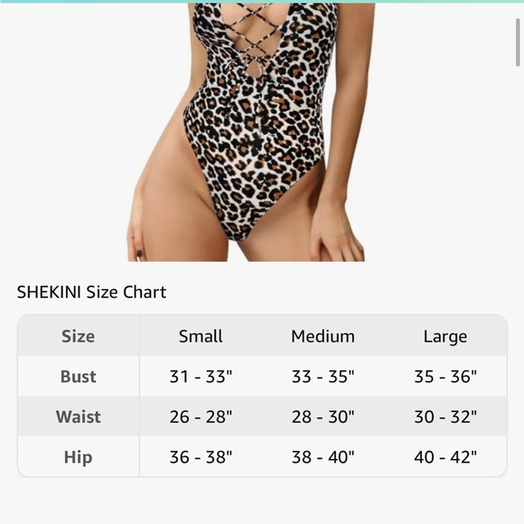 SHEKINI Women Lace-up V Neck One Piece Swimsuits U Back High Cut Bathing Suits - Picture 3 of 7